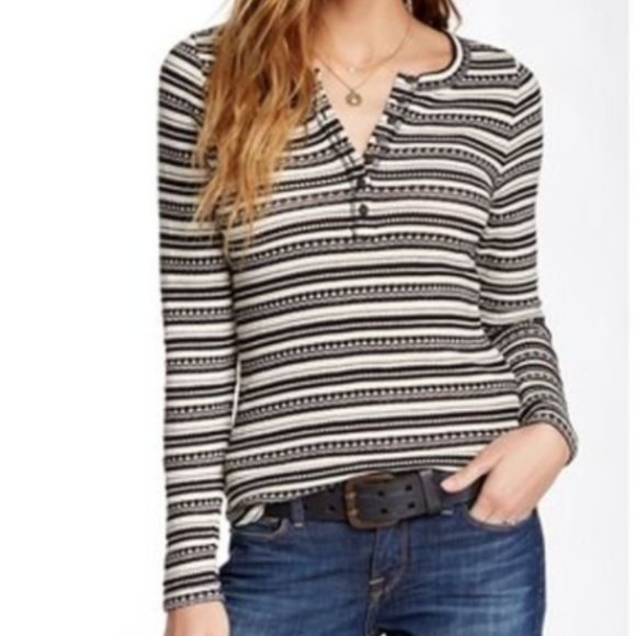 Lucky Brand chloe stripe thermal - Picture 1 of 9